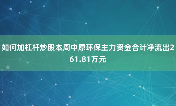 如何加杠杆炒股本周中原环保主力资金合计净流出261.81万元